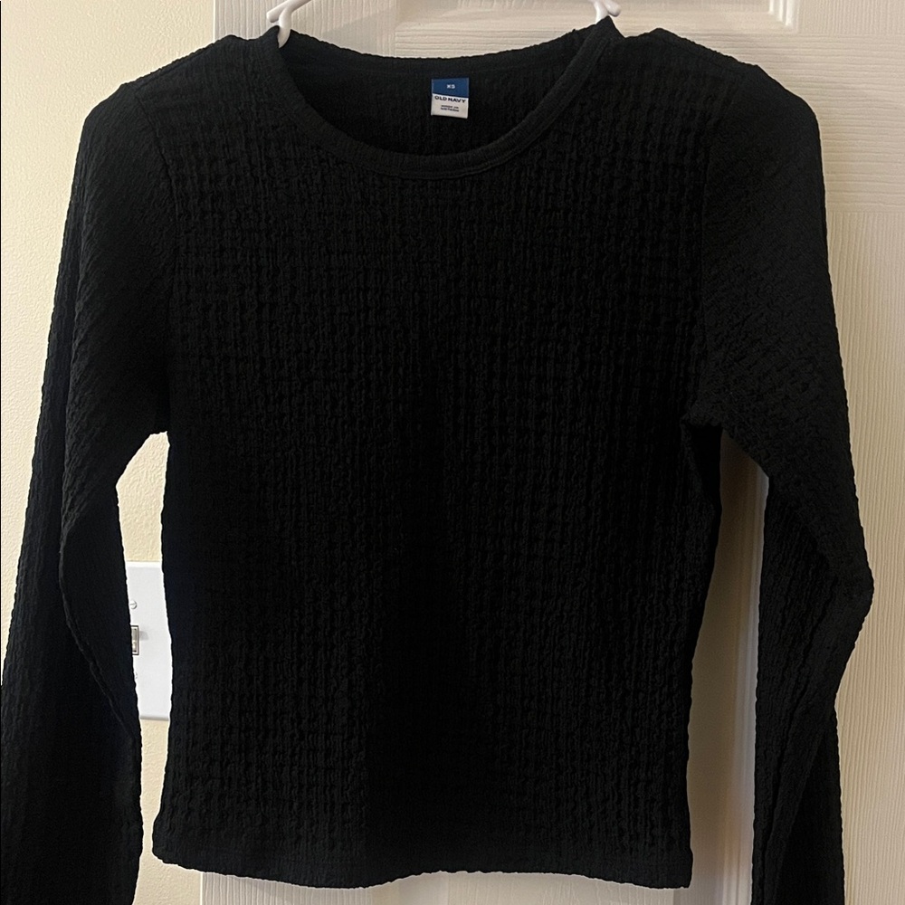 Old Navy Black Textured Blouse